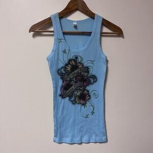 Blue biker y2k tank top